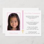 Invitation Première communion - Fille (Devant / Derrière)