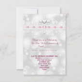 Invitation Première communion fille Blanc Argent (Dos)