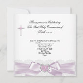 Invitation Première communion fille rose cœur blanc commande (Dos)