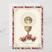 Invitation Première communion Floral Jésus Divin Miscy Floral (Devant)