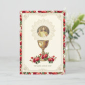 Invitation Première communion Floral Jésus Divin Miscy Floral (Debout devant)