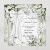 Invitation Première communion florale de Croix Blanche (Devant / Derrière)