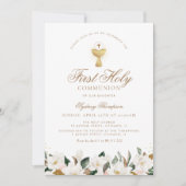 Invitation Première communion florale de Magnolia (Devant)