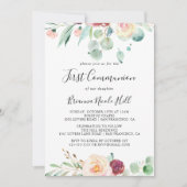 Invitation Première communion florale d'Eucalyptus contempora (Devant)