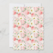 Invitation Première communion florale rose chic et élégant (Dos)