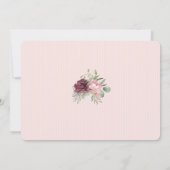 Invitation Première communion Flore rose pâle avec photo (Dos)