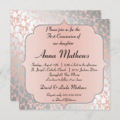 Invitation Première communion fortuite de bracelet métallique (Devant / Derrière)