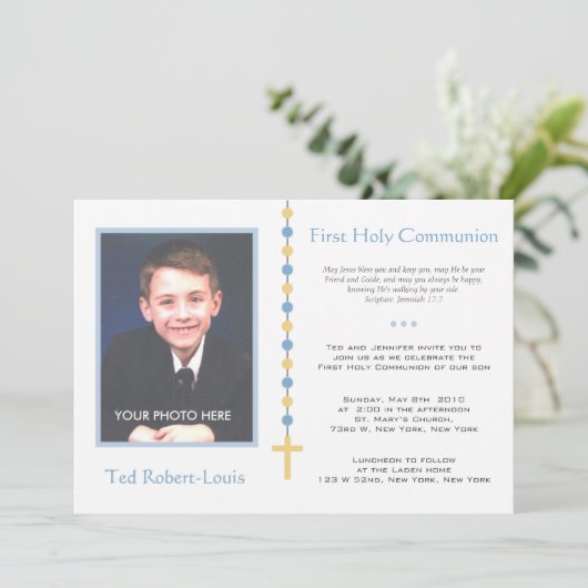 Invitation Première communion - Garçon (Debout devant)