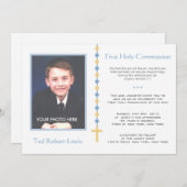 Invitation Première communion - Garçon (Devant / Derrière)