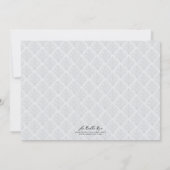 Invitation Première communion gris et blanc Damas (Dos)