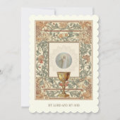 Invitation Première communion Jésus Résurrection Chalice Hôte (Devant)