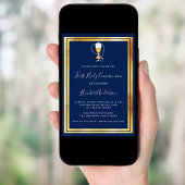 Invitation Première communion marine bleu chalice hôte