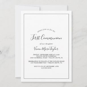 Invitation Première communion minimaliste