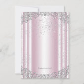 Invitation Première communion perle rose et grise (Dos)