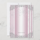 Invitation Première communion perle rose et grise (Dos)