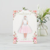 Invitation Première Communion personnalisée Portrait Girl in (Debout devant)