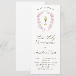 Invitation première communion pink