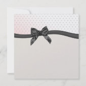 Invitation Première communion Pointe rose Polka avec Bow (Dos)