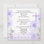 Invitation Première Communion Purple Pink Heart Girl 2 (Dos)