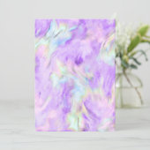 Invitation Première communion Purple Tie Dye Cross (Debout devant)