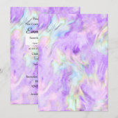 Invitation Première communion Purple Tie Dye Cross (Devant / Derrière)