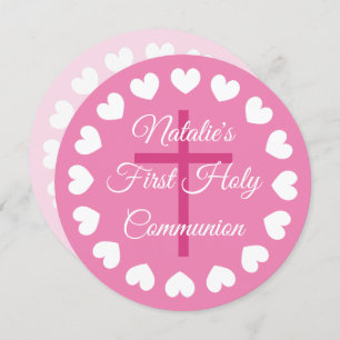 Invitation Première communion religieuse de la fille élégante