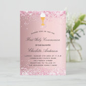Invitation Première communion rose blush (Debout devant)