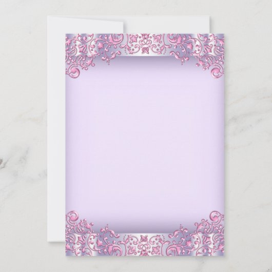 Invitation Première communion rose et pourpre (Dos)