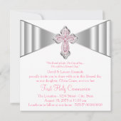 Invitation Première communion rose pour filles (Dos)