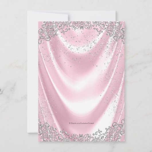 Invitation Première communion rose satin (Dos)