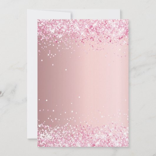 Invitation Première communion rousse rose parties scintillant (Dos)