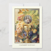 Invitation Première communion Sacré Coeur Jésus Chalice Hôte (Devant)