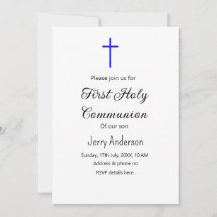Invitation Première communion sacrée catholique simple QR min