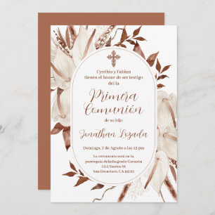 Invitation Première communion sacrée de Boho en Espagne