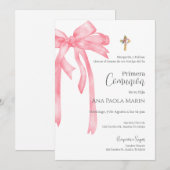 Invitation Première communion sacrée de Boho en Espagne (Devant / Derrière)