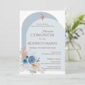 Invitation Première communion sacrée de Boho en Espagne (Debout devant)