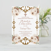 Invitation Première communion sacrée de Boho en Espagne (Debout devant)