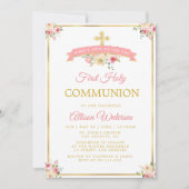 Invitation Première communion sacrée de la floraison de l'aqu (Devant)