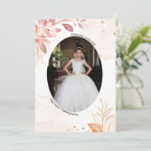 Invitation Première communion sacrée rose moderne (Debout devant)