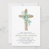 Invitation Première Communion Sage vert Eucalyptus Invi (Devant)