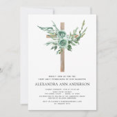 Invitation Première Communion Sage vert Eucalyptus Invi (Devant)