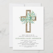 Invitation Première Communion Sage vert Eucalyptus Invi (Devant)