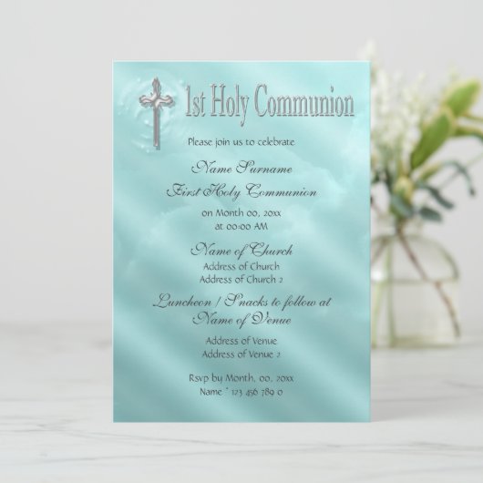 Invitation Première communion sainte (Debout devant)