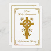 Invitation Première Communion sainte - Conception croisée des (Devant / Derrière)