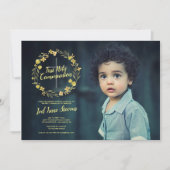 Invitation Première communion sainte de la couronne jaune (Devant)