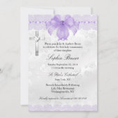 Invitation Première communion sainte de la dentelle violette (Devant)