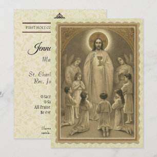 INVITATION PREMIÈRE COMMUNION SAINTE JÉSUS ENFANTS SOUVENIR