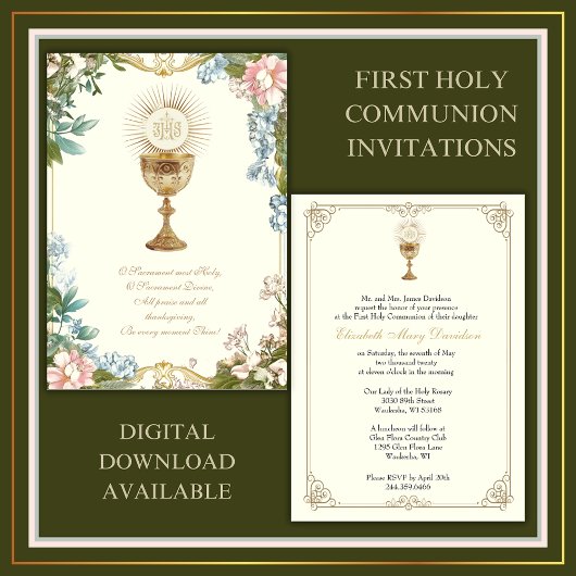 Invitation Première Communion Sainte Jésus Eucharistie
