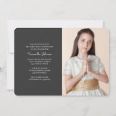 Invitation Première Communion sainte pour elle| Photo moderne (Dos)