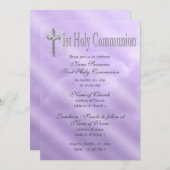Invitation Première communion sainte violette (Devant / Derrière)